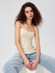 Cider Tube Solid Knitted Crop Top