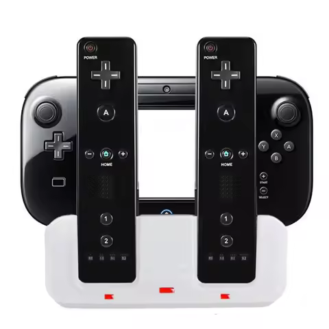 Smart Charging Station Dock Stand Charger for Wii U Gamepad Remote Controller A9LC(White) G