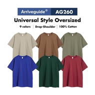 ARRIVE GUIDE Universal Style Oversized Men T-shirt 260gsm Unisex Cotton Drop Shoulder Tshirt Baju Ko