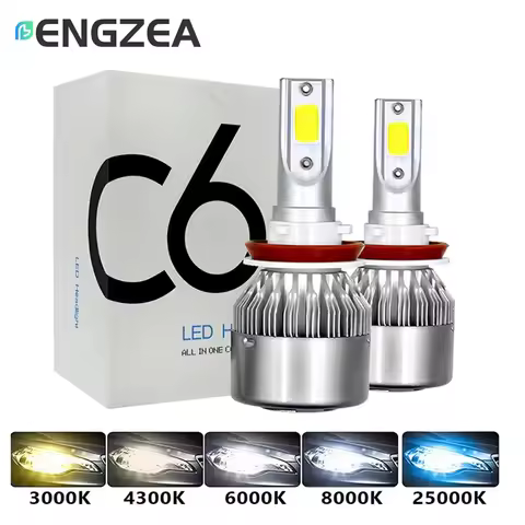 ENGZEA C6 H1 H3 Led Headlight Bulbs H7 LED Car Lights H4 880 H11 HB3 9005 HB4 9006 H13 6000K 72W 12V