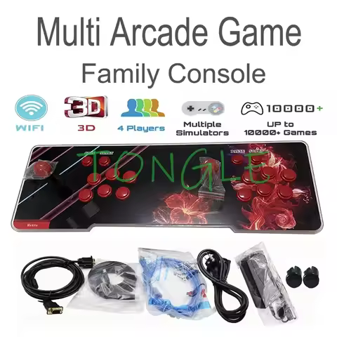 3D Pandora SAGA WiFi Arcade Stick Game Console, Built-in Joystick, HDMI to TV, 2 Players, CX, DX, EX