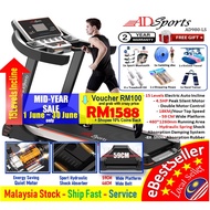 ADSports AD980-LS  4.5HP 15 Levels Auto Incline Hydraulic Spring Auto Refuel Treadmill Mesin Senaman Aerobik Lari 跑步机