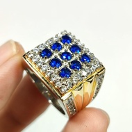 BLUE SAPPHIRE RING 9 PCS ORIGINAL BANGKOK SILVER 926 Crystal Stone Sapphire Stone