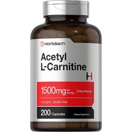 Horbaach Acetyl L-Carnitine 1500 mg , 200 ALCAR ( Non MGO , Gluten free )