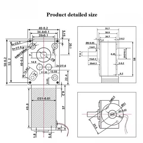 5840-31ZY Turbine Worm Micro DC Retarder Motor Self-locking Speed Regulation Slow Motor 12V24V