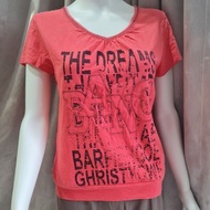 T-shirt GOTHIC brandWanita pinkGirl ORANGE size L preloved blouse