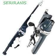 SERIRANIS Fishing Rod, 131cm Telescopic Fish Pole Reel Combo, Ultra Hard Spinning Rod Foldable with 