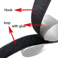Self-adhesive Velcro /Black White Hook and Loop Self Adhesive Fastener Tape Magic Nylon Sticker Loop