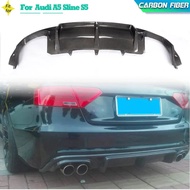 Carbon Fiber Car Rear Bumper Diffuser Lip Spoiler for Audi A5-Sline S5 Coupe 2012-2017 Rear Diffuser