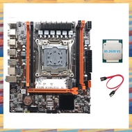 (KUEV) X99H Motherboard LGA2011-3 Computer Motherboard Support Xeon E5 2678 2666 V3 Series CPU with E5 2620 V3 CPU+SATA Cable