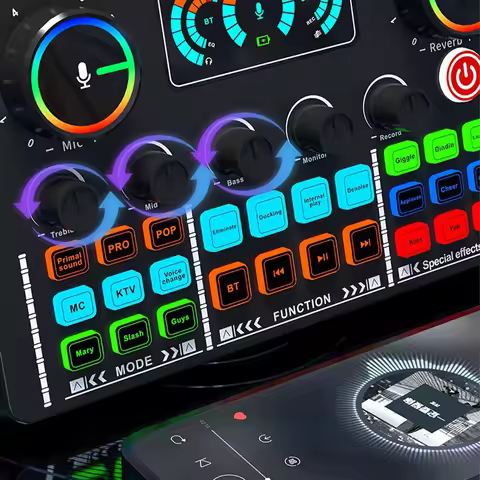Live Sound Card Audio Recording Singing Sound Card Mixer Bluetooth-Compatible Professional Audio Mix