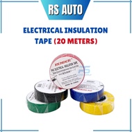1pc Electrical Insulation Tape Black Tape 20 meters Pembalut Wayar Heatproof Automobile wiring Insul