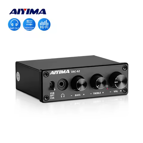 AIYIMA Audio A2 Mini Stereo USB Gaming DAC Decoder Headphone Amplifier Converter Adapter for Desktop
