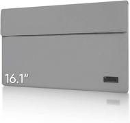 ARZOPA 16.1" Portable Sleeve Bag PU Leather Case for Travel Monitor Laptop Grey