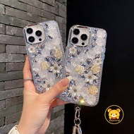 Luxury Flower Rhinestone‌ Phone Case For Vivo Y500i Y500 Y400 Pro Y300 Plus Y300i Y300T Y200 GT Y200