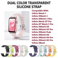 Ready Stock] Transparent Silicone Strap Band for Infinix XWatch Pods GT Watch 5 Pro H5 Pro H4 N4 Pro
