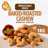 [Healthy Nuts]Raw/Roasted/Baked Jumbo Cashew Nuts  -1kg (500g x 2 packs)