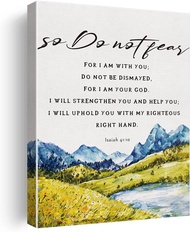 Bible Verse Isaiah 41:10 Do Not Fear Canvas Wall Art Decor Poster Painting Framed Scripture Watercol