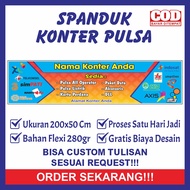 Spanduk Sepanduk Banner Baner Bener Benner Backdrop Plang Promosi Konter Jual Pulsa Paket Data Token