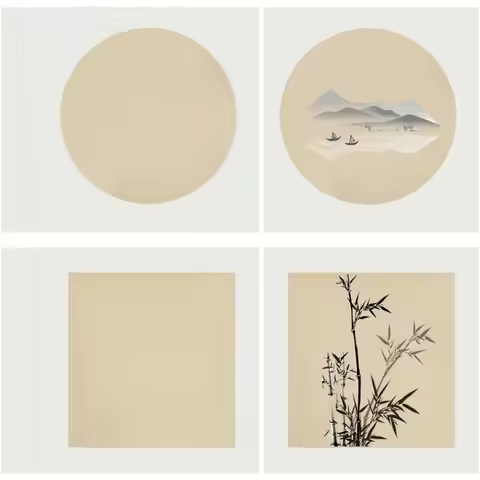 20pcs Shikishi Paper Pre-Mounted Xuan Paper Chinese Paper Raw Shikishi Board Chinese Calligraphy Sup