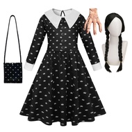 ฤดูใบไม้ร่วงสําหรับสาวคอสเพลย์เครื่องแต่งกาย Black Gothic แขนสั้นชุดเด็กเสื้อผ้าฮาโลวีนเจ้าหญิงเสื้อ