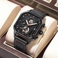 Watch POEDAGAR POEDAGAR POEDAGAR Calendar Waterproof Luminous Multifunctional Men's Oval Leather Wat