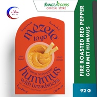 mezete Hummus To Go Roasted Red Pepper with Breadsticks 92g (Halal Certified)