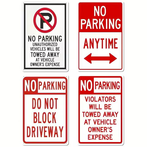 Metal Sign" No Parking Unauthorized Vehicles Towed Away At Vehicle Owner's Expense"Tin Sign, for Out