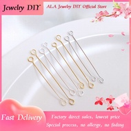 💕DIY Jewelry Accessories💕14K Gold-Plated Color-Preserving Double-Headed 9-Character Pin Sterling Sil