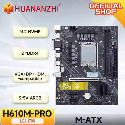 HUANANZHI H610M PRO M-ATX DDR4 Motherboard Support 12 13 Gen H610 Intel LGA 1700 CPU 12100F 12400F 1