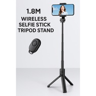 P185 1.8M Wireless Selfie Stick Tripod + 2 LED Lights – Bluetooth Remote | Live Streaming Vlog Kit