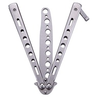 Practice Butterfly Knife Balisong Trainer Stainless Steel Metal Folding Knife Training Comb Knife Un