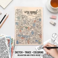 Doodle Art Adult Coloring Book Aesthetic Mindfulness Activity Cute Doodle Coloring