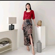 Dress Batik Wanita Elegan Modern Kekinian Fashion dengan Desain Unik dan Model Terkini Adora Kombina