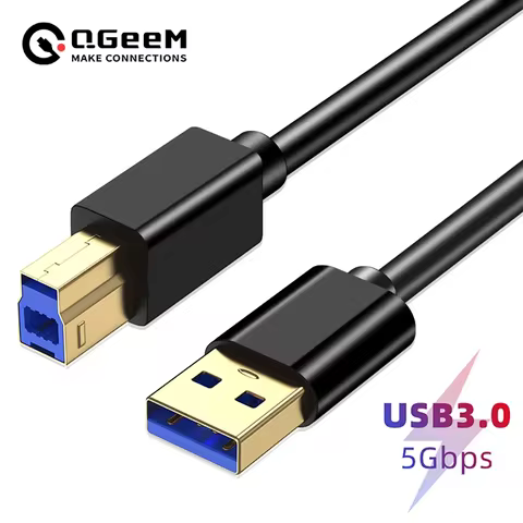 QGeeM Super Speed USB 3.0 Printer Cable USB 3.0 A to B Cables USB 3.0 Cable Extension Printer Wire C