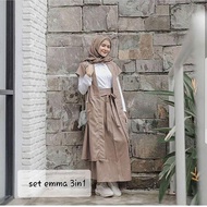 TERMURAH- Arinda Set 3 in 1 / Baju Setelan Wanita Hijab / Baju Muslim Bahan Katun Rayon Viscose / Setelan Wanita Modis / Setelan Atas Bawah / Model Baju Setelan Rok / Baju Muslim Terbaru 2021 Modern / Fashion Muslim / Fashion Muslim Modern 2021
