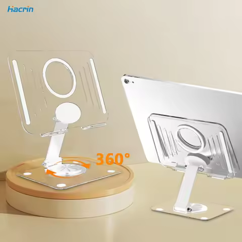 Tablet Holder Bracket Transparent Acrylic 360° Adjustable Stand Tablet Desktop Support for iPad Sams