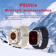 ~ ใหม่ นาฬิกาข้อมือ Smartwatch P8 Ultra ไร้สาย วัดอัตราการเต้นของหัวใจ ความถี่ สําหรับทุกเพศ