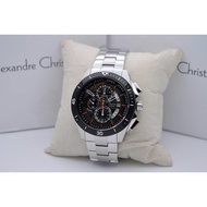 jam tangan pria alexandre christie AC 6465 rantai chrono silver