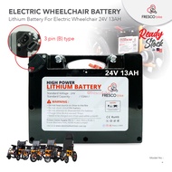 Battery Electric Wheelchair Lithium Battery 24V 13AH durable 3 years Heavy Duty Bateri Kerusi Roda E