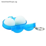TWE Plastic 2 Ping-pong Balls Storage Box  Storage Case With Key Chain For Sport Training Accessories SG