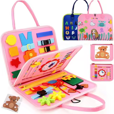 Busy Board Montessori Toys for Toddler Busy Book Sensory Preshool Early Education Learning Fine Moto
