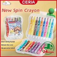 【🇲🇾24h】Spin Crayon For Kids- Washable Non Toxic Colouring Painting Oil Pastel Drawing Art Krayon Tid