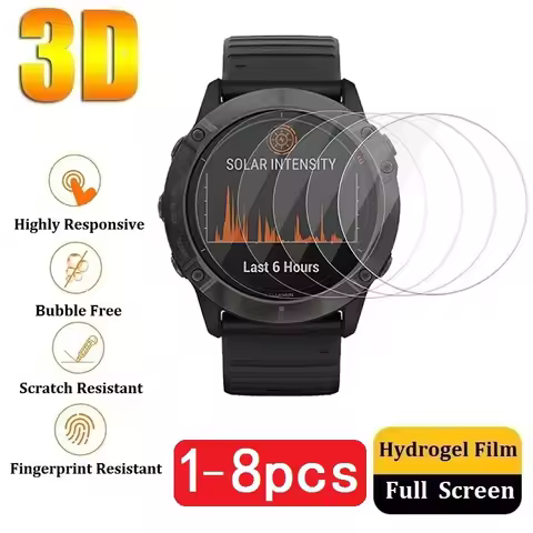 Protective Hydrogel Film on Garmin Fenix 8 E 7X 7S 7 6X 6S 6 Pro Fenix 5X 5S 5 Plus Solar AMOLED Scr