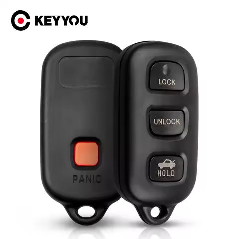 KEYYOU Replacement Remote Key Shell Fob 3 Buttons + Panic For Toyota Sequoia RAV4 Prius 4-Runner 4Ru