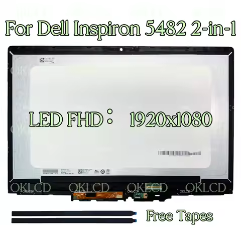 14.0" P93G P93G001 00JWH4 0RHRX0 LCD Screen For Dell Inspiron 5482 5485 5491 2-in-1 Touch Digitizer 