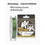 GOSEN X8 fishing braided line W8 CASTING GREEN 150M BRAID LINE