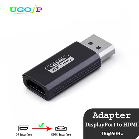 UGOjP DisplayPort to HDMI Adapter 4K DP Male to HDMI Female Converter for TV Laptop Projector Displa