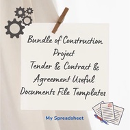 Bundle of Construction Project  Tender & Contract & Agreement Useful Documents File Templates