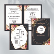 MINIMAL [ 2-3 H SO ] Floral Motif Wedding Invitation, Economy, Contemporary Minimum order 100 pcs